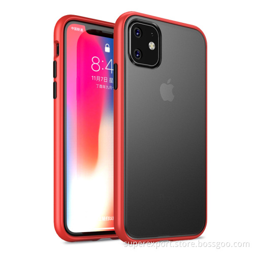 Frosted Semi-transparent PC+PC Anti-scratch protection phone case for iPhone